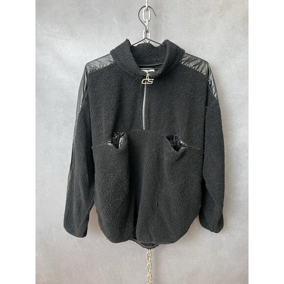 CMMN SWDN MENS LEROY BLACK FLEECE PULLOVER Top‎ M READ - Picture 1 of 8